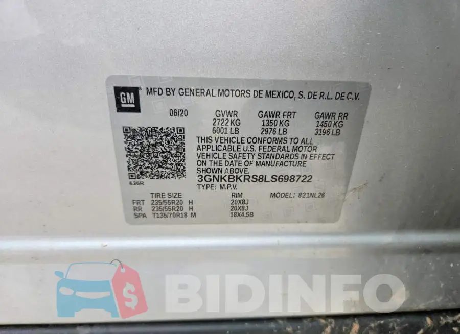 3GNKBKRS8LS698722 Photo# 14