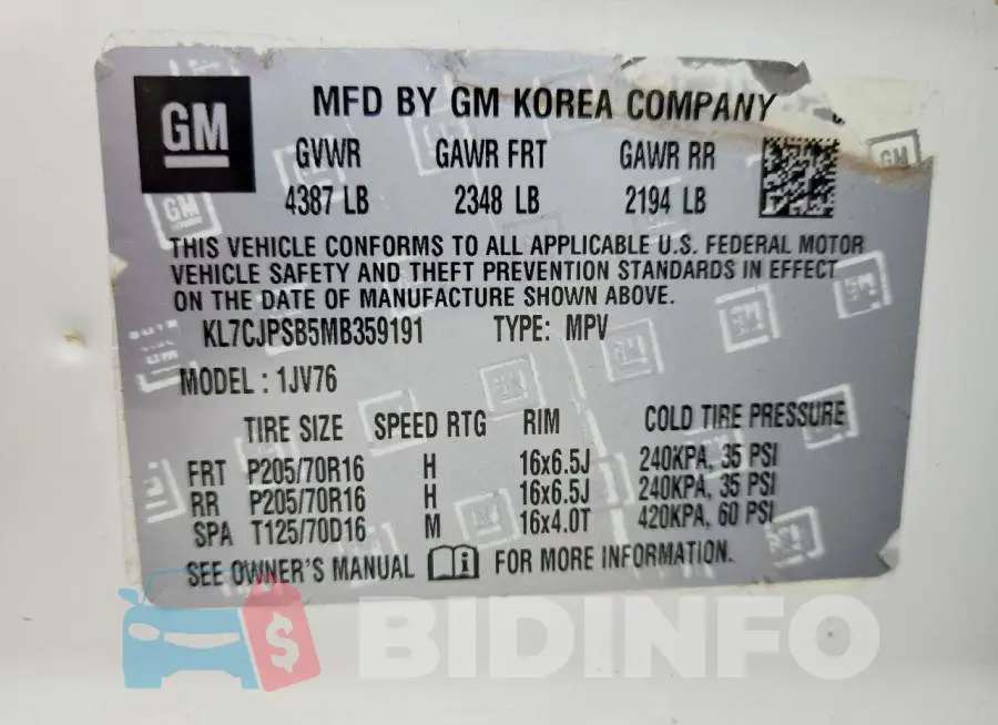 KL7CJPSB5MB359191 Photo# 12