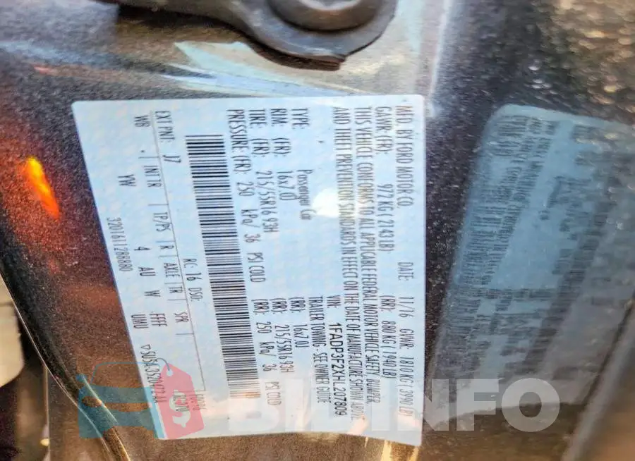 1FADP3F2XHL207809 Photo# 12