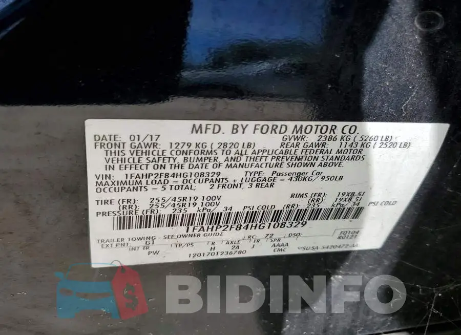 1FAHP2F84HG108329 Photo# 12