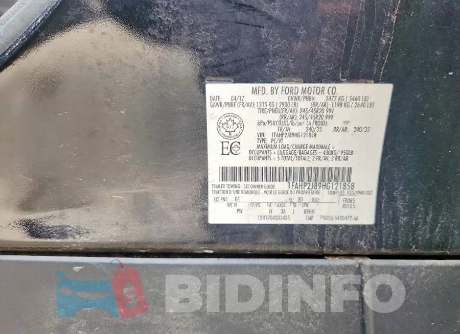 1FAHP2J89HG121858 Photo# 12