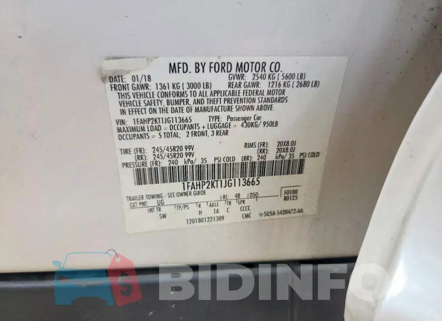 1FAHP2KT1JG113665 Photo# 12
