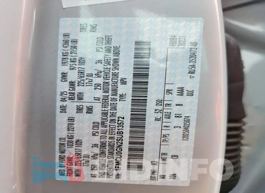 1FMCU0GN2SUB13572 Photo# 14