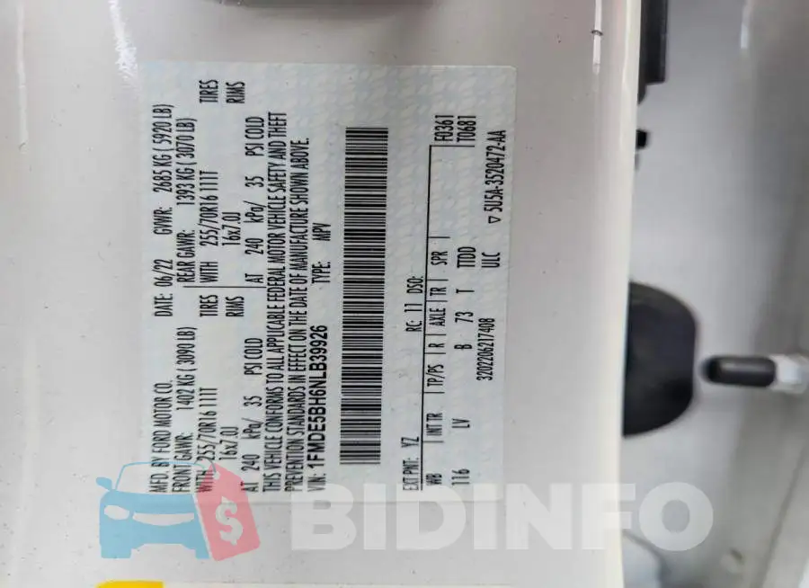 1FMDE5BH6NLB39926 Photo# 12