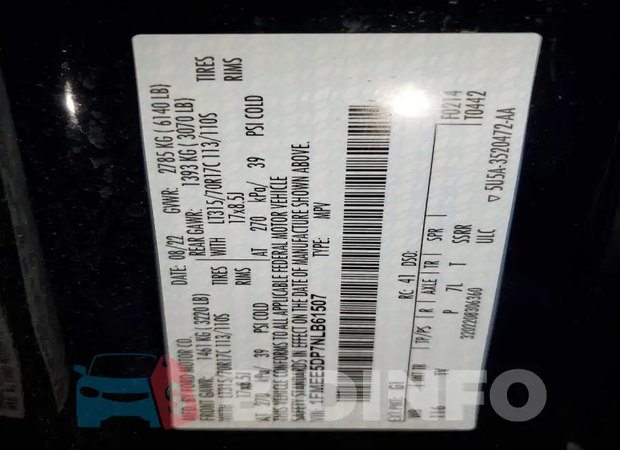 1FMEE5DP7NLB61507 Photo# 12