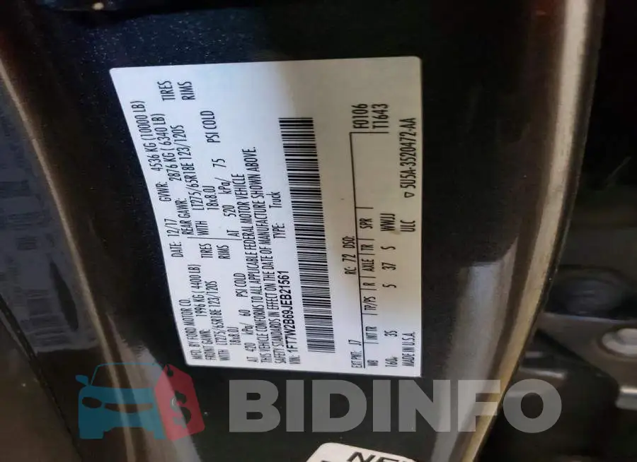 1FT7W2B69JEB21561 Photo# 12