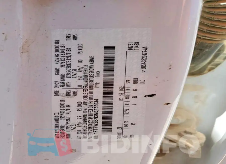 1FT7W2BN3NEF55634 Photo# 12