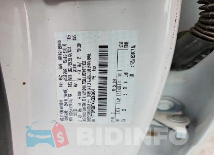 1FT8W2BTXNED63064 Photo# 12