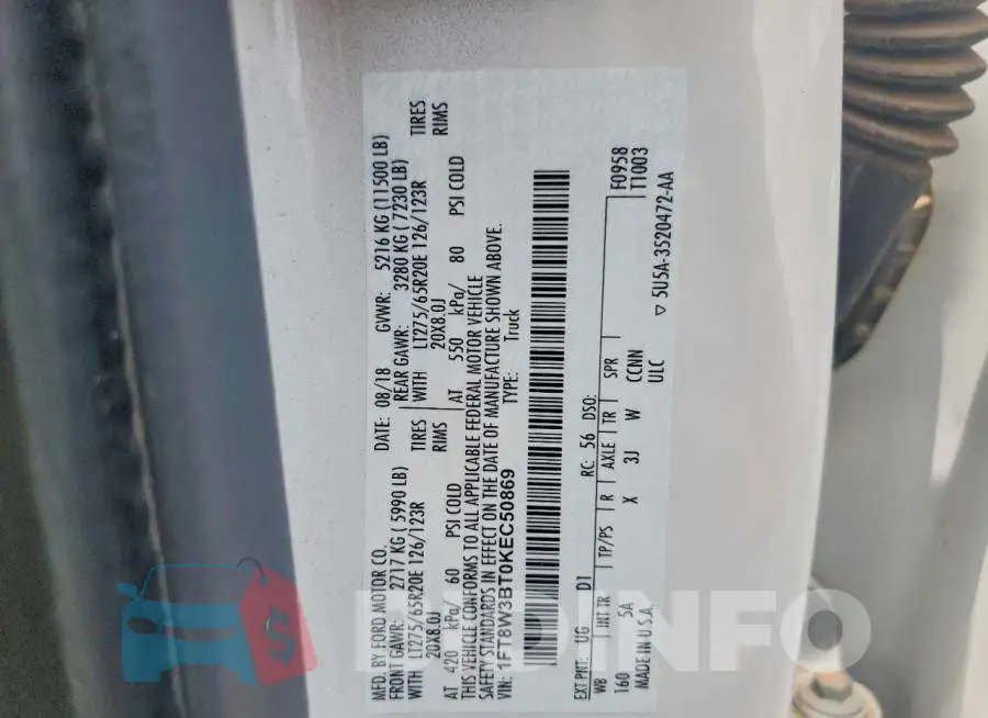 1FT8W3BT0KEC50869 Photo# 12