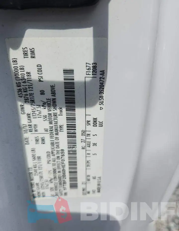 1FTBF2B60HEF07659 Photo# 12