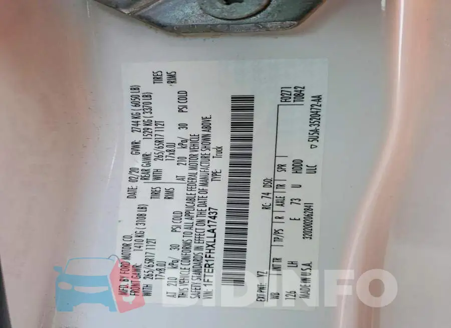 1FTER1FHXLLA17437 Photo# 12