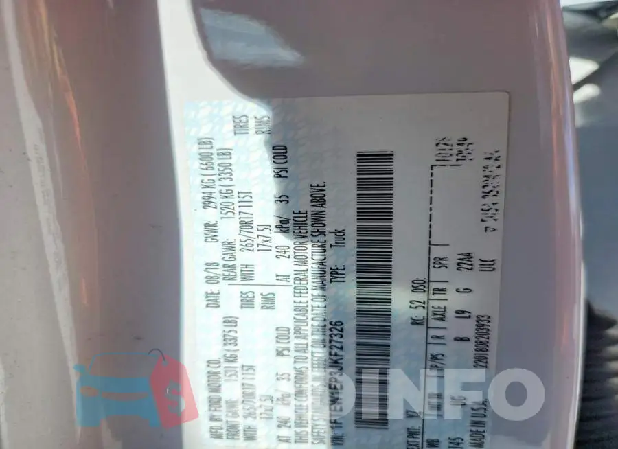 1FTEW1EP3JKF27326 Photo# 12