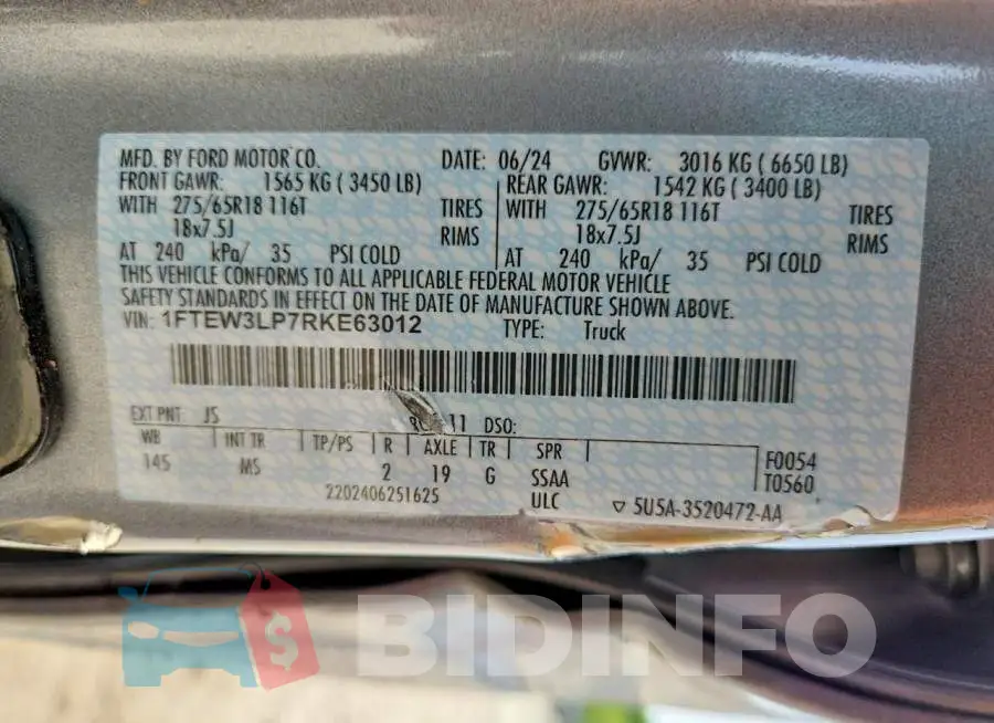 1FTEW3LP7RKE63012 Photo# 13