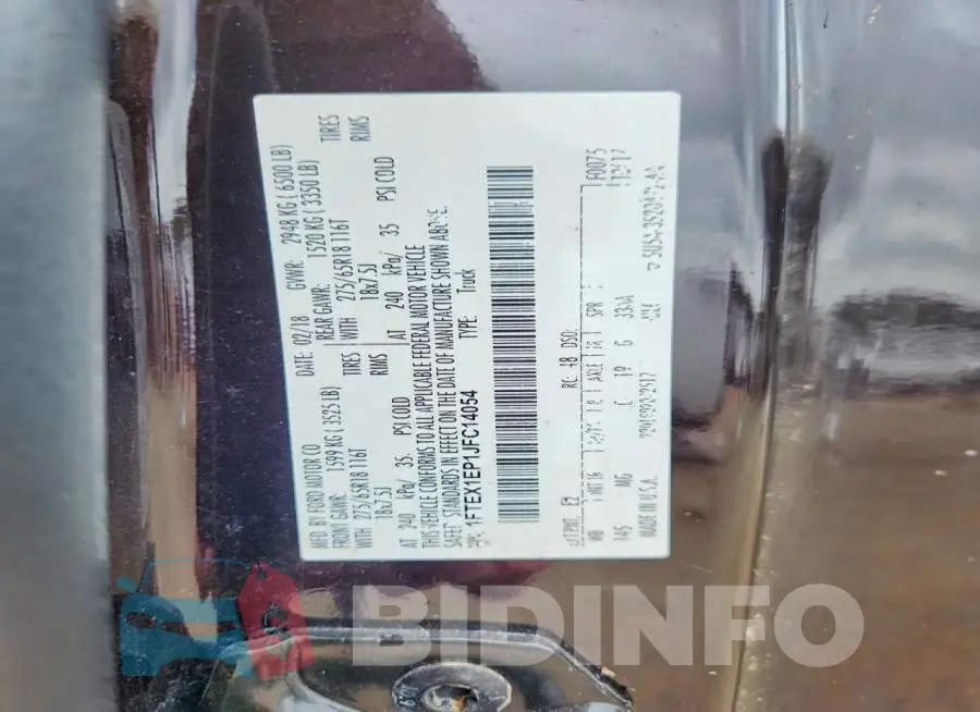 1FTEX1EP1JFC14054 Photo# 13