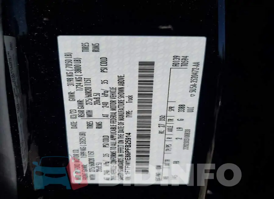 1FTFW1E86PFB25914 Photo# 12