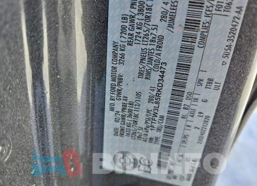 1FTFW3L85RKD34473 Photo# 12