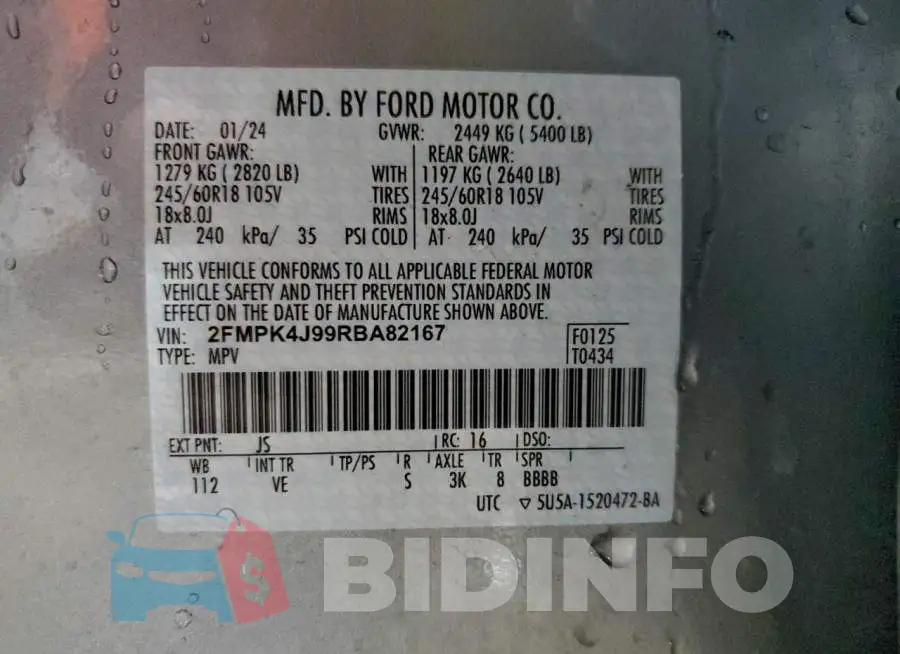 2FMPK4J99RBA82167 Photo# 13