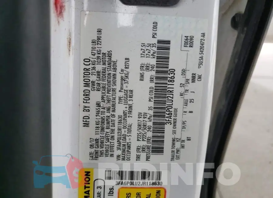 3FA6P0LU2JR118630 Photo# 12
