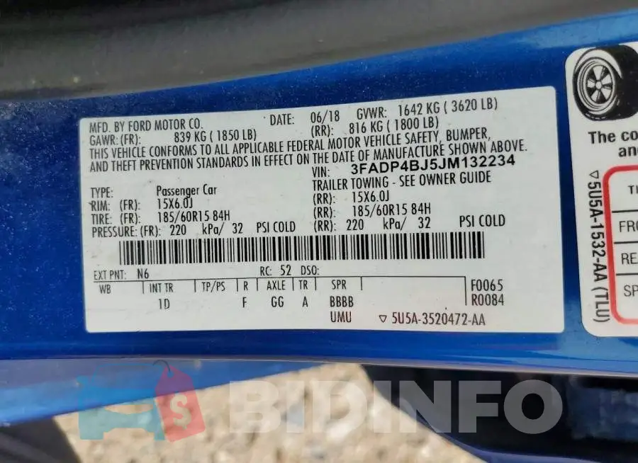 3FADP4BJ5JM132234 Photo# 12