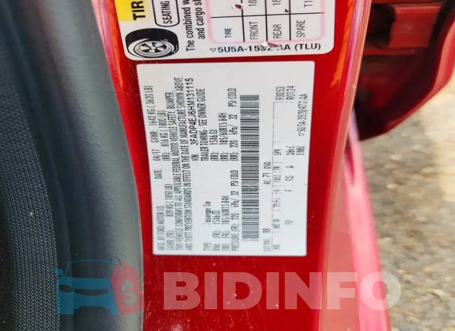 3FADP4EJ6HM131115 Photo# 13