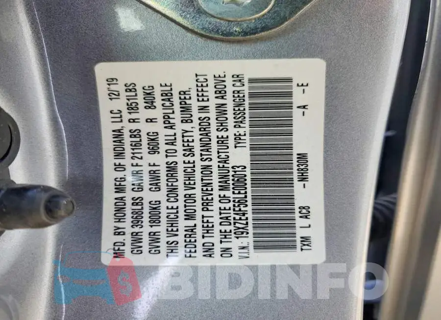 19XZE4F56LE006013 Photo# 12