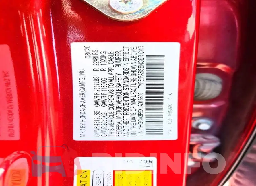 1HGCV3F9XLA016809 Photo# 12