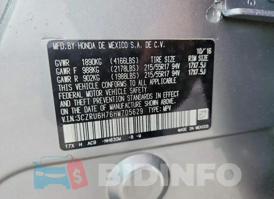 3CZRU6H76HM705629 Photo# 14