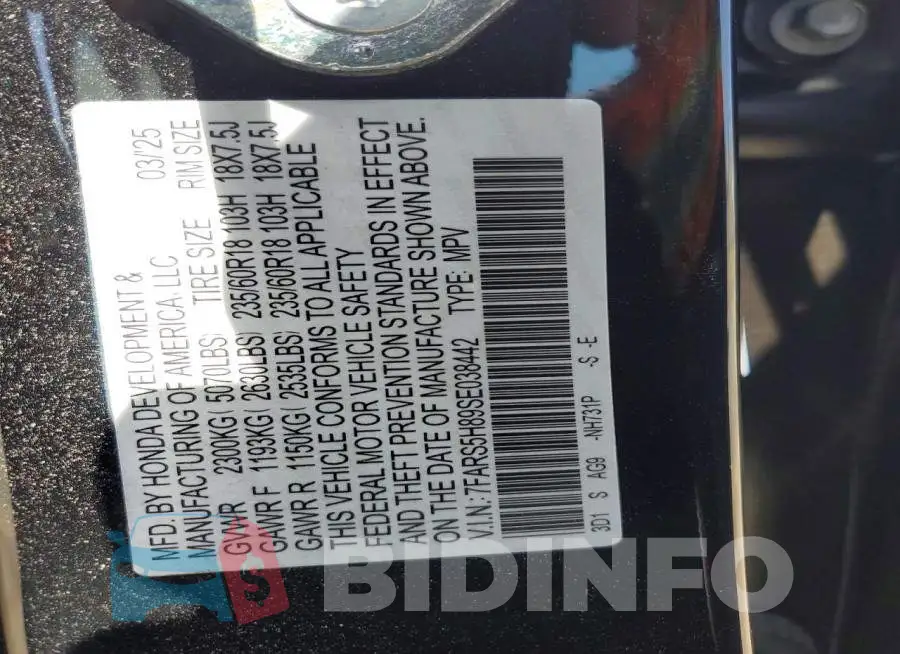 7FARS5H89SE038442 Photo# 13
