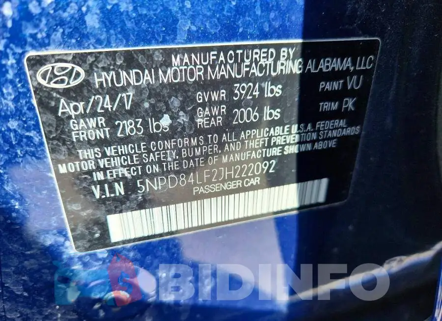 5NPD84LF2JH222092 Photo# 12