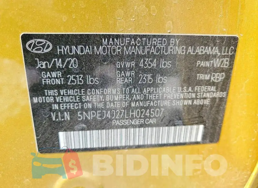 5NPEJ4J27LH024507 Photo# 13