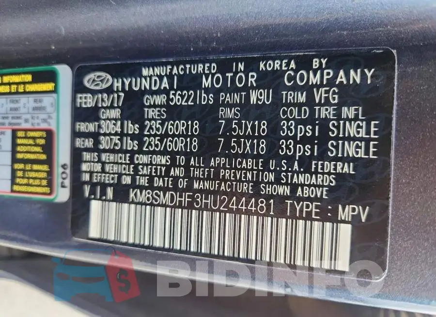KM8SMDHF3HU244481 Photo# 13