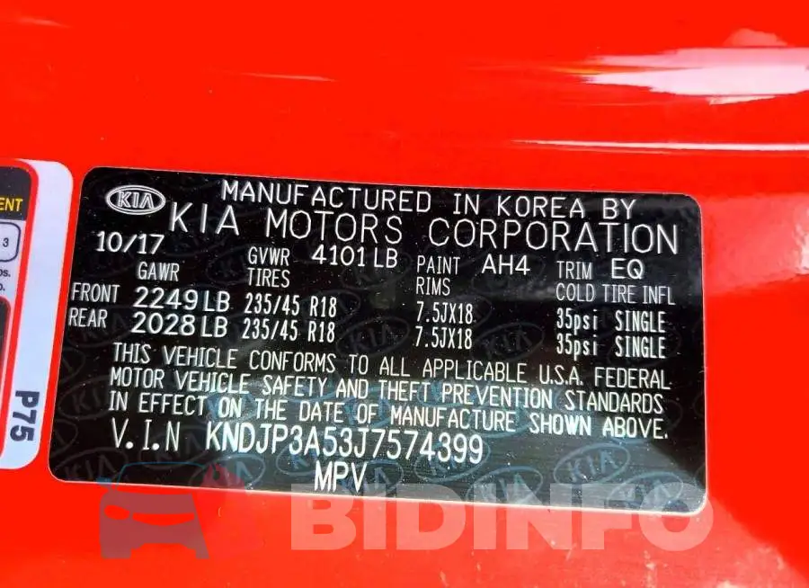 KNDJP3A53J7574399 Photo# 13