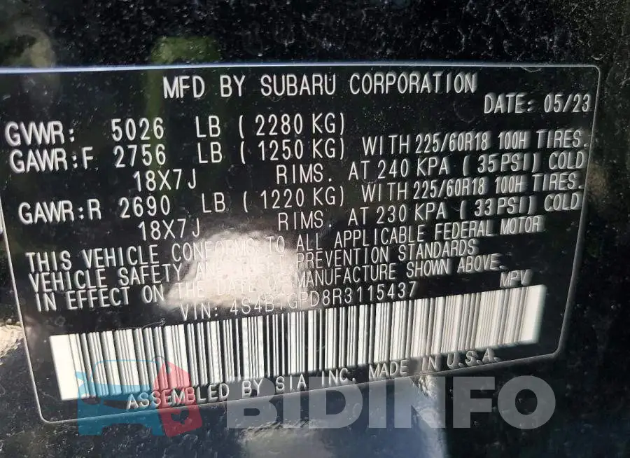 4S4BTGPD8R3115437 Photo# 14