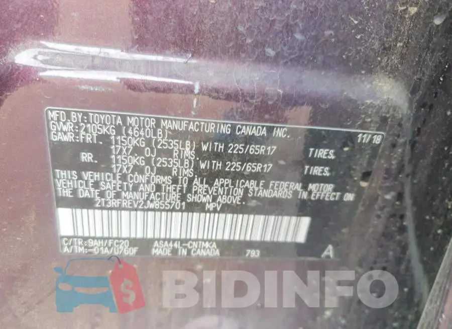 2T3RFREV2JW855701 Photo# 12