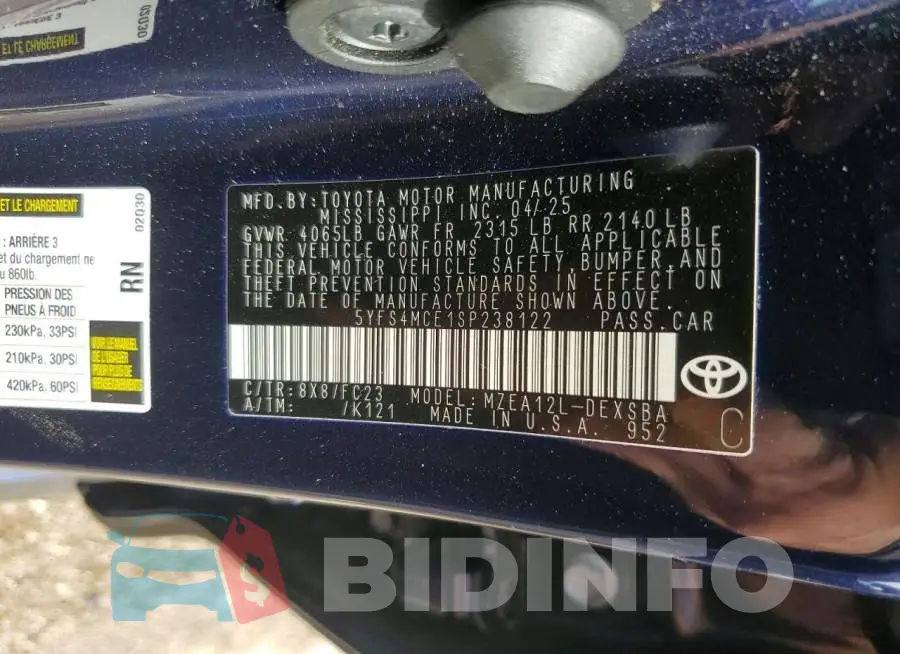 5YFS4MCE1SP238122 Photo# 12