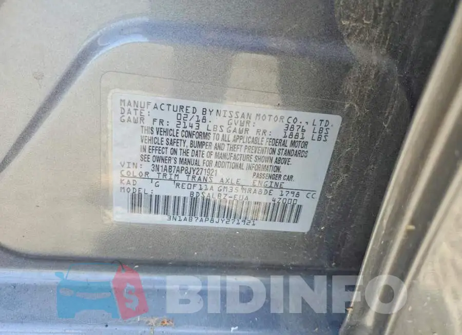 3N1AB7AP8JY271921 Photo# 12