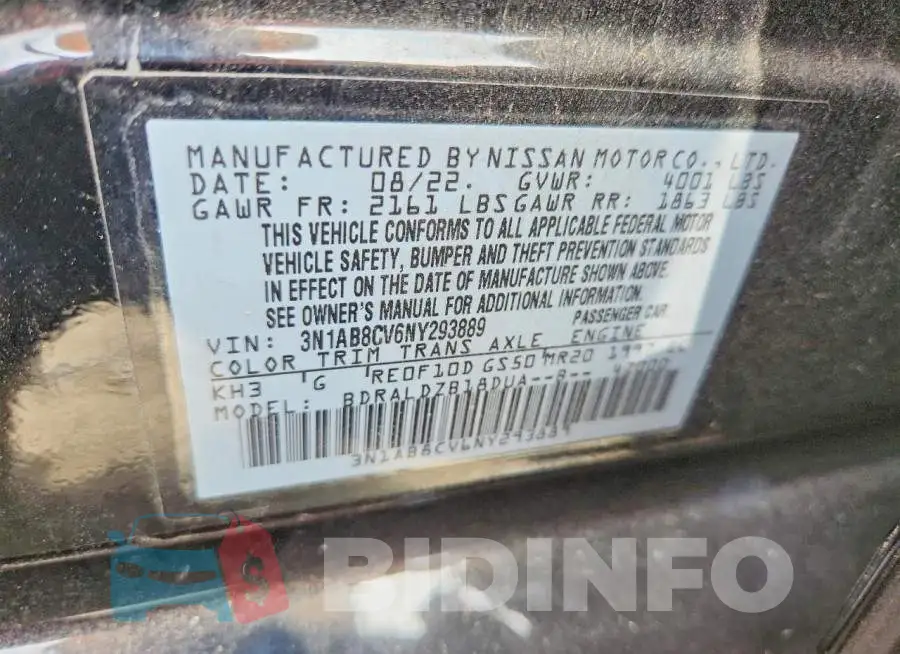 3N1AB8CV6NY293889 Photo# 13