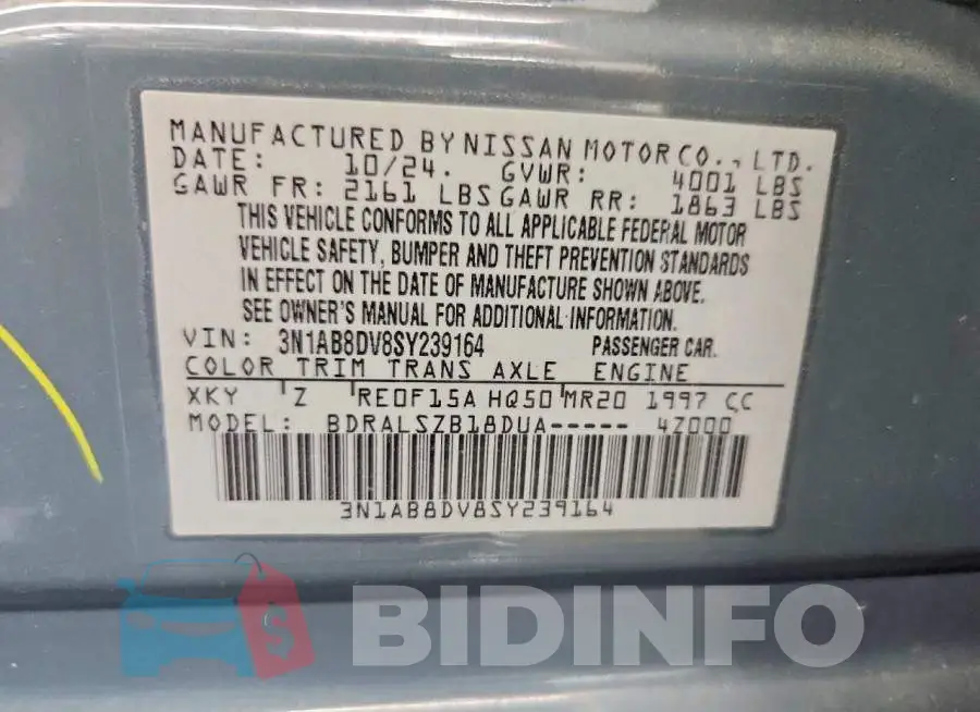 3N1AB8DV8SY239164 Photo# 13
