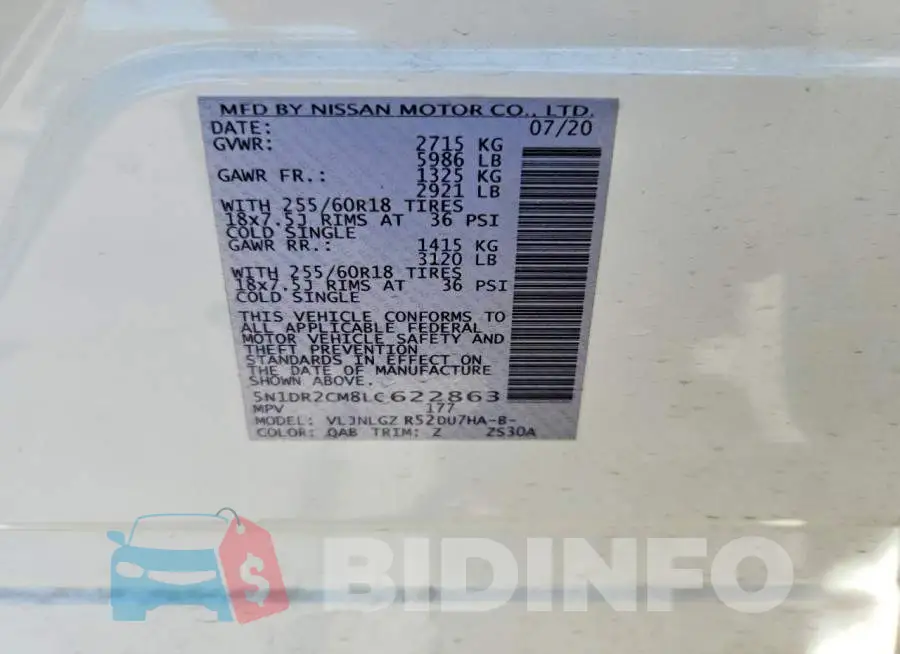 5N1DR2CM8LC622863 Photo# 13