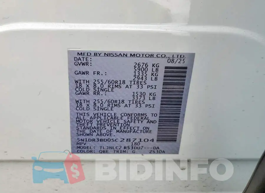 5N1DR3BD0SC287104 Photo# 14