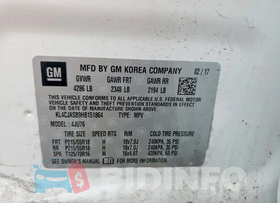 KL4CJASB9HB151864 Photo# 13