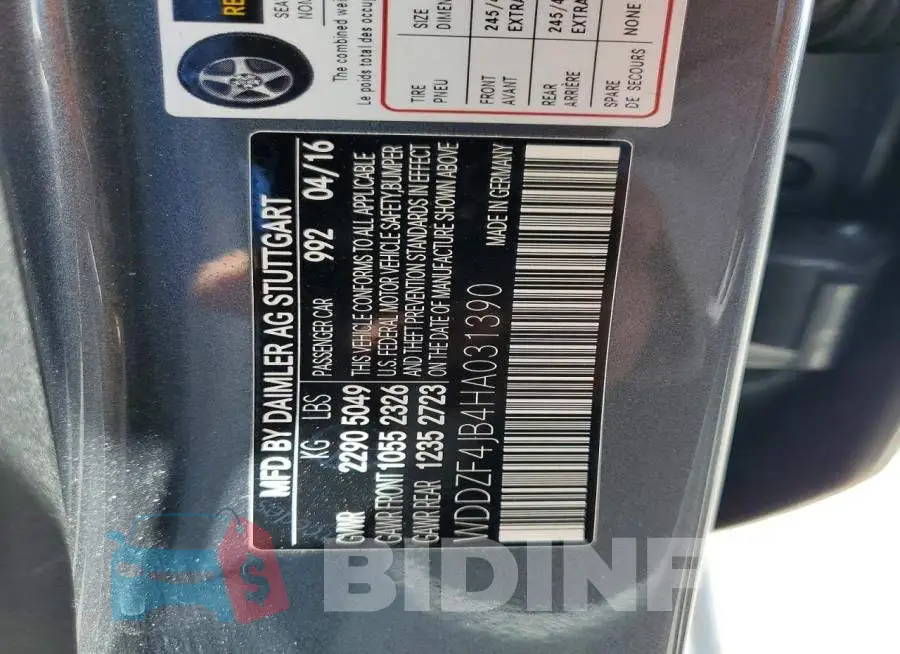 WDDZF4JB4HA031390 Photo# 12