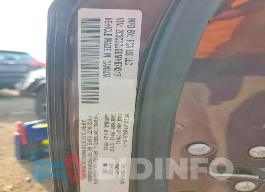 2C3CDZJG0MH674317 Photo# 12