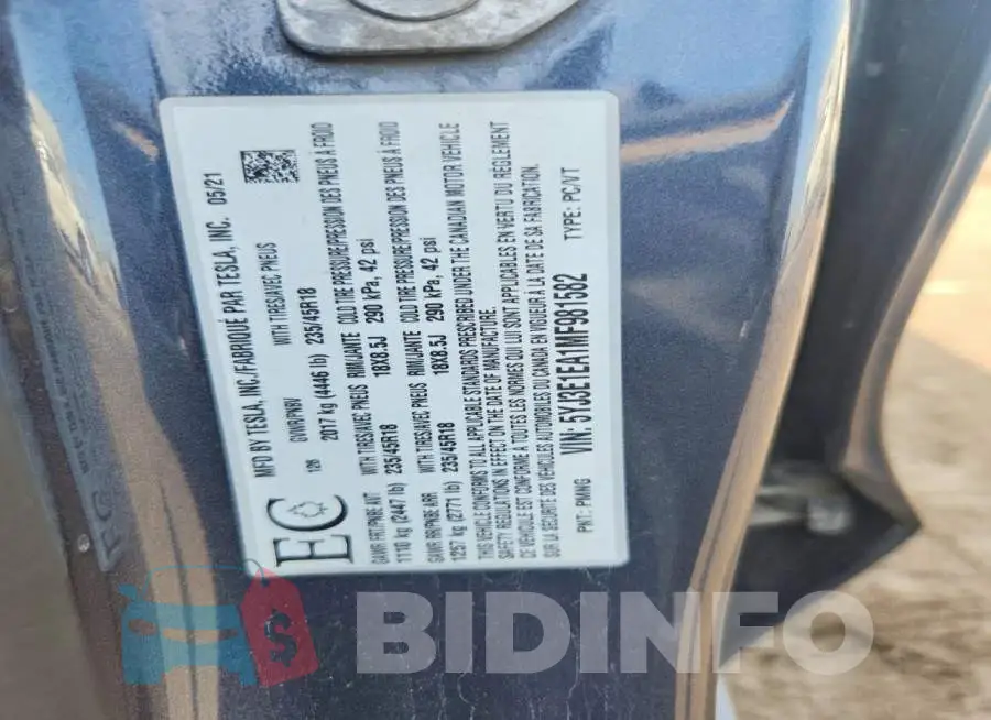 5YJ3E1EA1MF981582 Photo# 12