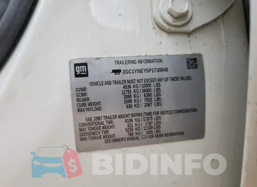 2GC1YNEY5P1730848 Photo# 12