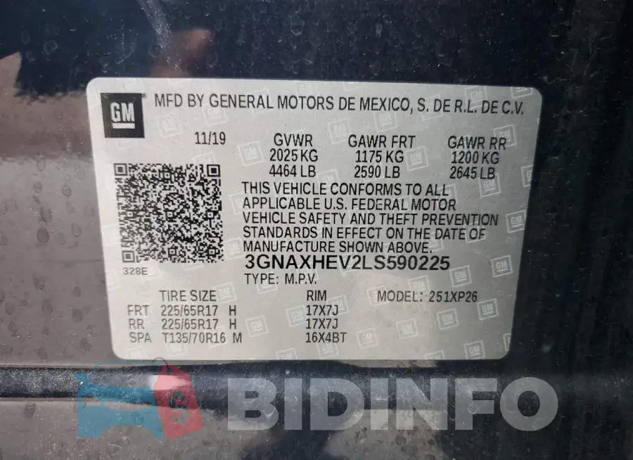 3GNAXHEV2LS590225 Photo# 13