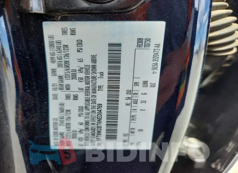 1FT8W2BT6NED04769 Photo# 12