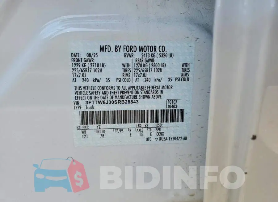 3FTTW8J30SRB28843 Photo# 12