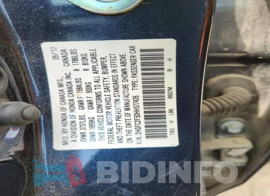 2HGFC2F50HH577426 Photo# 12