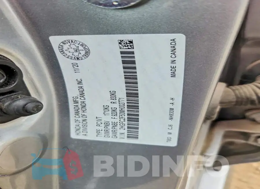 2HGFC2F50MH002771 Photo# 12